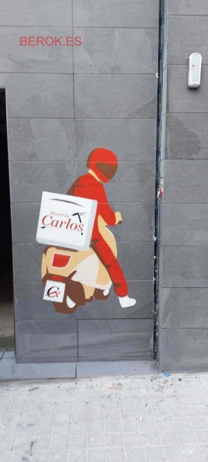 graffitis mural pizzeria carlos Barcelona Sabadell Catalunya grafitero